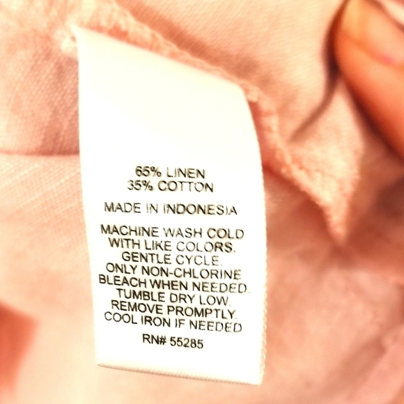 Express Button Down Top Linen and Cotton Blend - Picture 5 of 5